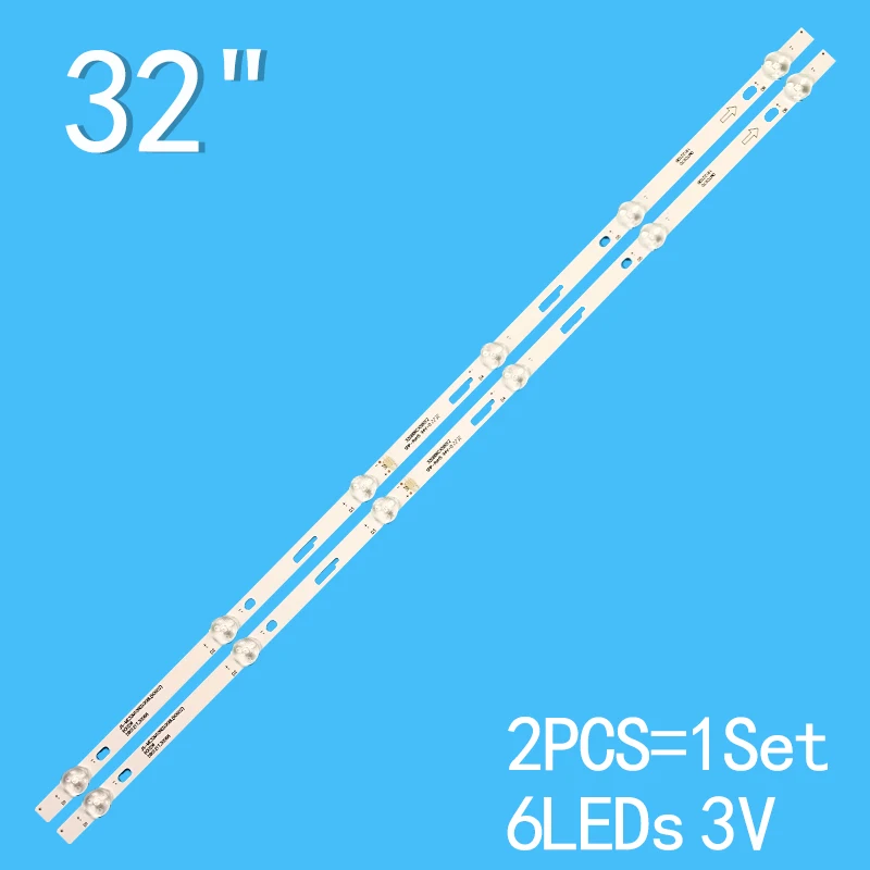 2 قطعة 6 المصابيح 3 فولت 580 مللي متر ل Mingcai 32 "JS-ME32M106ED.908L التلفزيون 32d6b6cx580 12 MS-T320-3030-08A MC-32A/3291 MC-32A06X