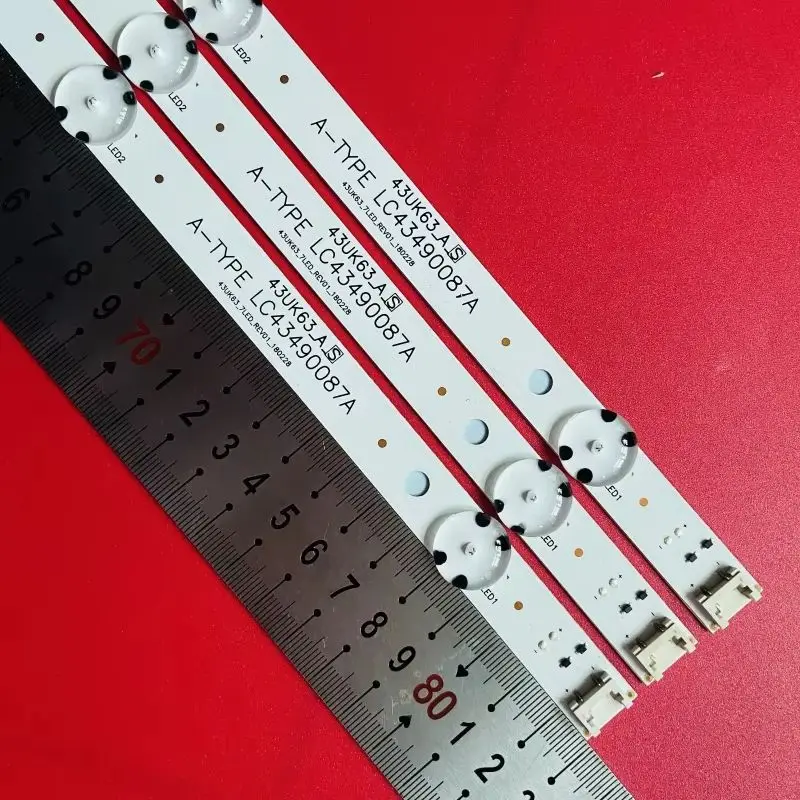

6шт светодиодная лента для подсветки телевизора 43490087 LC 43490088 LC 43490077 A 43UJ6300 43UK6300PUE LC 43490078 A SSC_43UJ63_A 43UK63-A/B