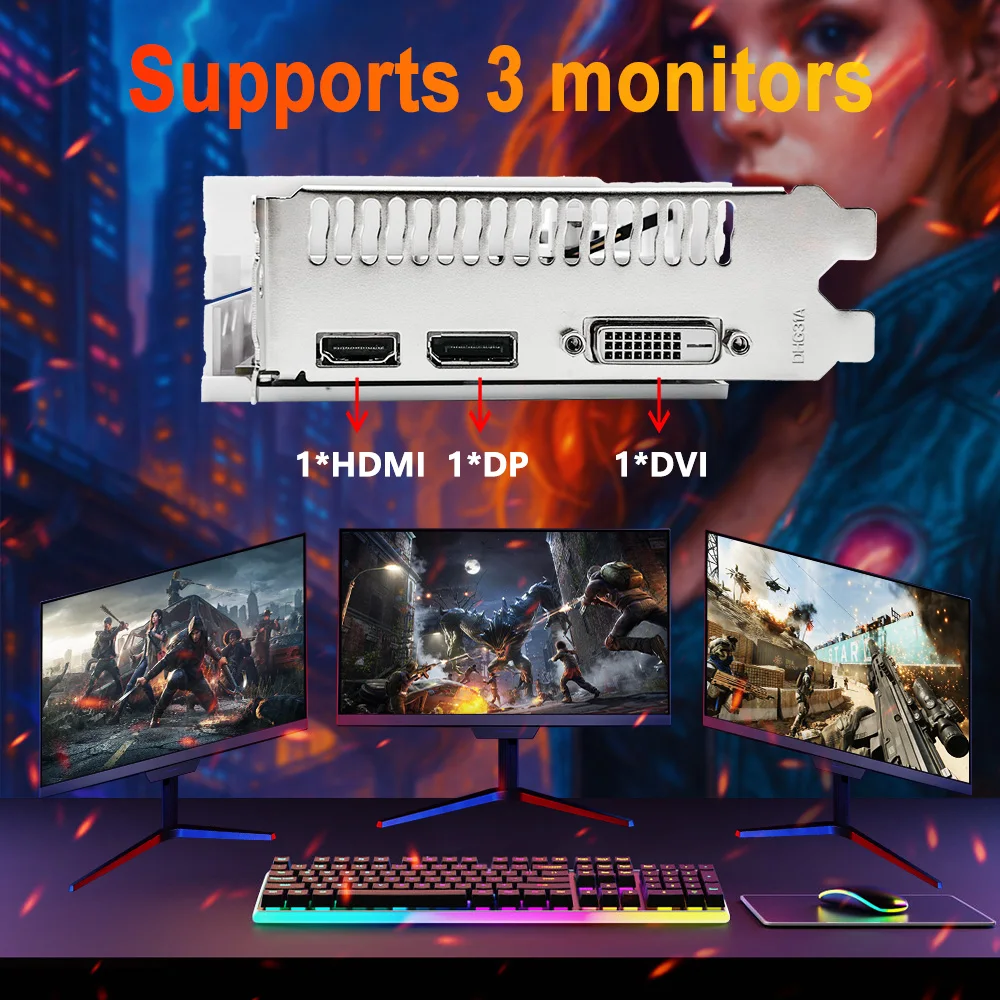 Tarjetas Gráficas Soyo Radeon Rx580 8g Gddr5, Tarjeta de Videojuegos, Memoria, Pcie3.0X16, Componentes de Computadora de Escritorio, Amd Rx 580 8g 6