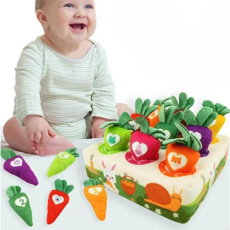 Crianças interativas puxam radish colheret game brinquedo significativo para aprendizado cores tabela Game