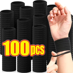 10/100pcs Black Basic Hair Bands Women Girls High Elastic Headband Ties Rubber Ropes Scrunchies Ponytail Holders Accessories