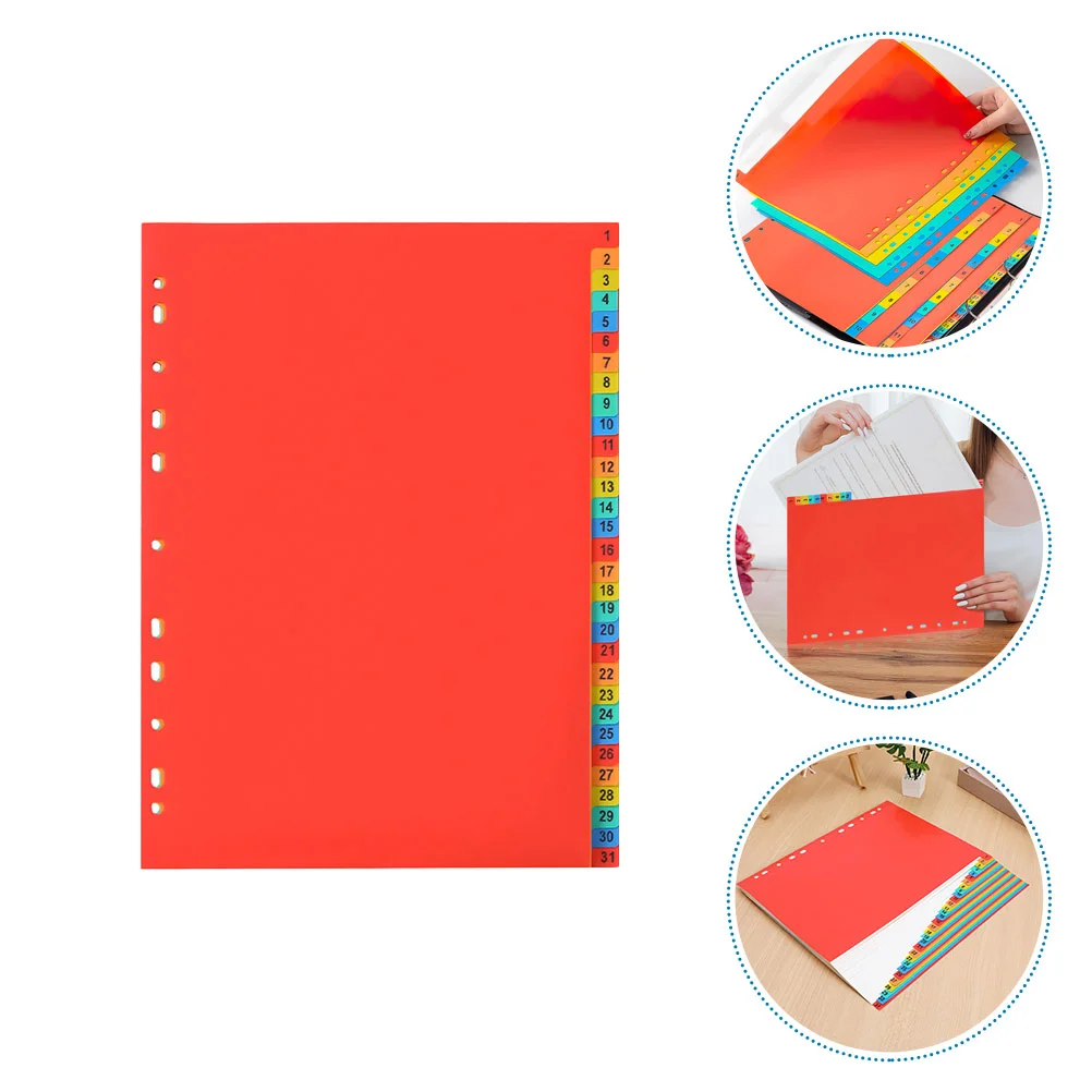 2 Sets File Separator Binder Index Dividers Letter Size Organizers Tabs for Notebooks Label Page Pvc 31 Daily Document 11 Ring image 6