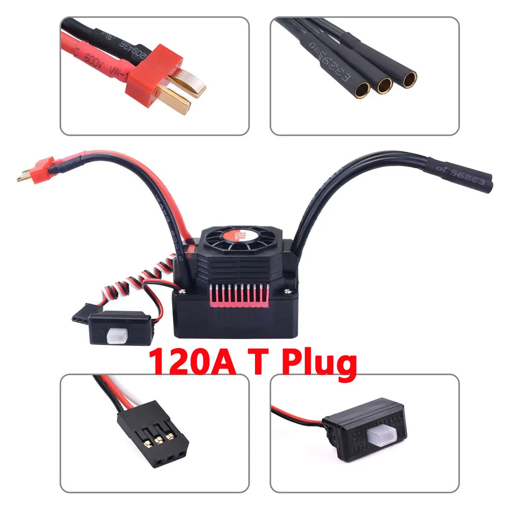 Overtref Hobby KK 3650 Combo waterdichte borstelloze motor 7700/6900/4500/3600/3100KV 3,175 mm as met 60A/120A ESC voor 1/10 RC auto