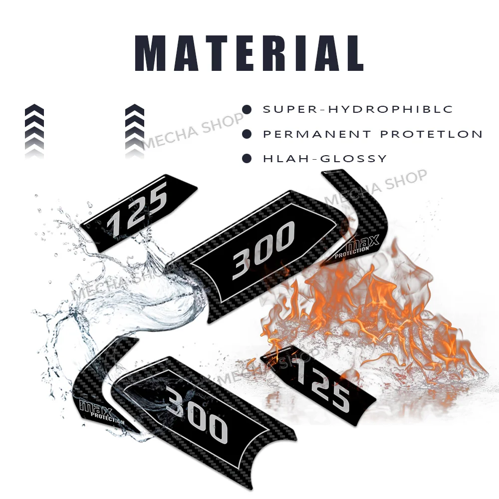 For XMax 300 Xmax125 2023 2024 2025 2026 3D Resin Decal Kit Fairing Side Decal 4