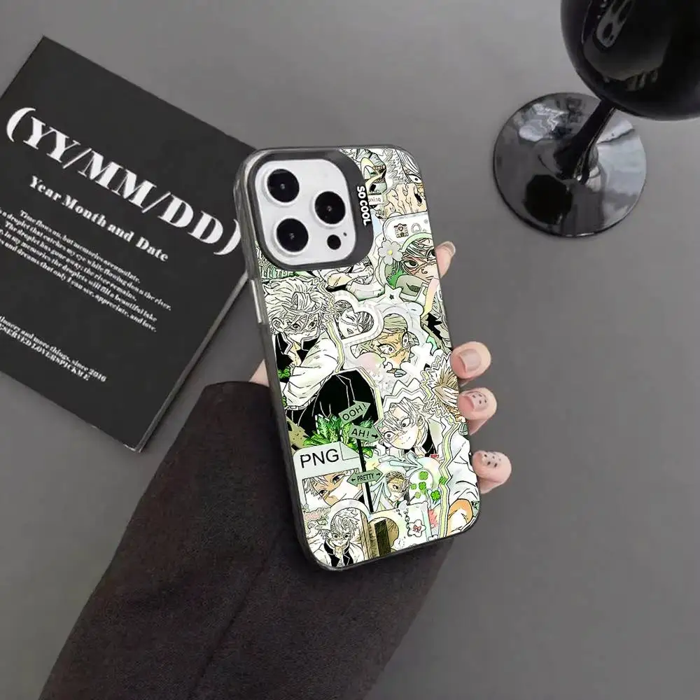 حافظة هاتف S-Shinazugawa Sanemi حافظة هاتف أرضية رائعة لهاتف آيفون 16 12 13 14 15 11 ماكس برو بلس ليزر IMD لون شل #4