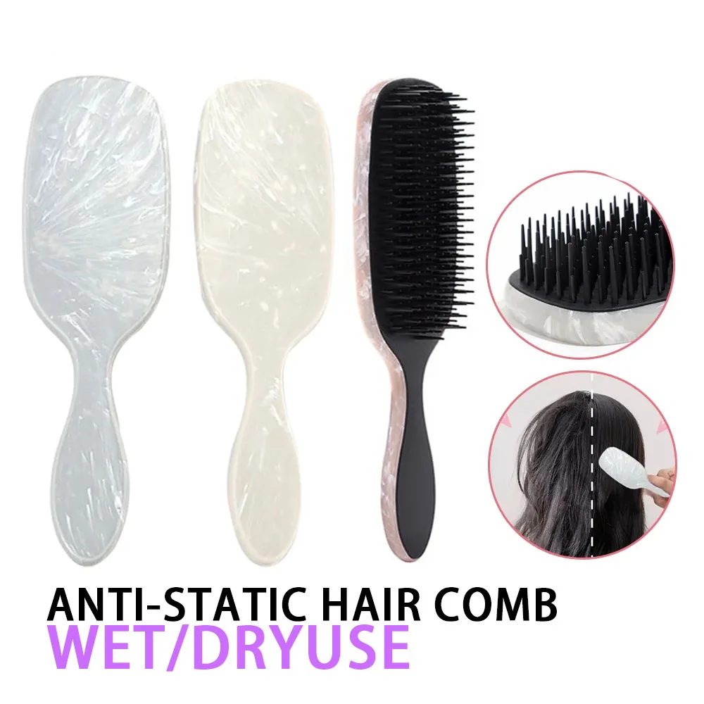 Marble Handle, Anti-static Comb, Knotted Hairbrush, Hair, Scalp Massage, Comb Salon, Hair Styling Tools Barber  Hair Accessories