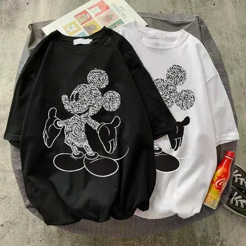 Y2k Kawaii T-shirt Clothes Women Anime Graphic Tee T Shirts Korean Fashion Mickey Mouse Cute Shirt Gothic Clothes