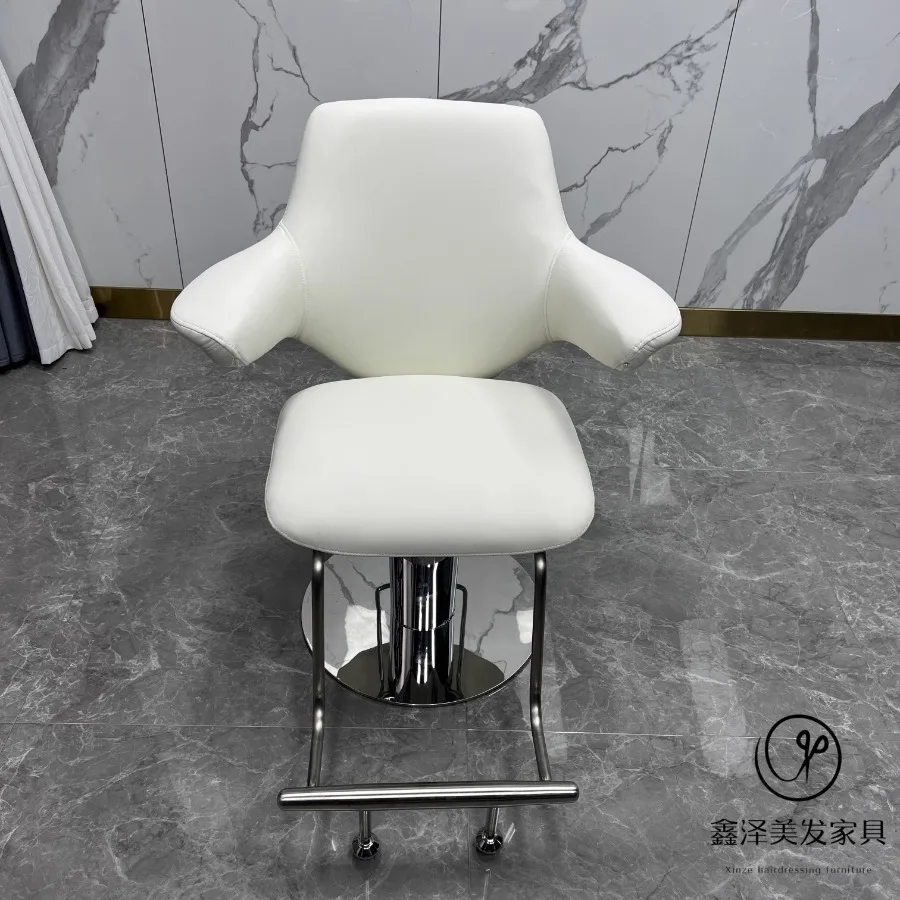 Hydrolic Barber Chair Standing Mat White Tool Portable Barber Chair Rolling Mobile Footrest Legs Euro Style Sandalye Furniture