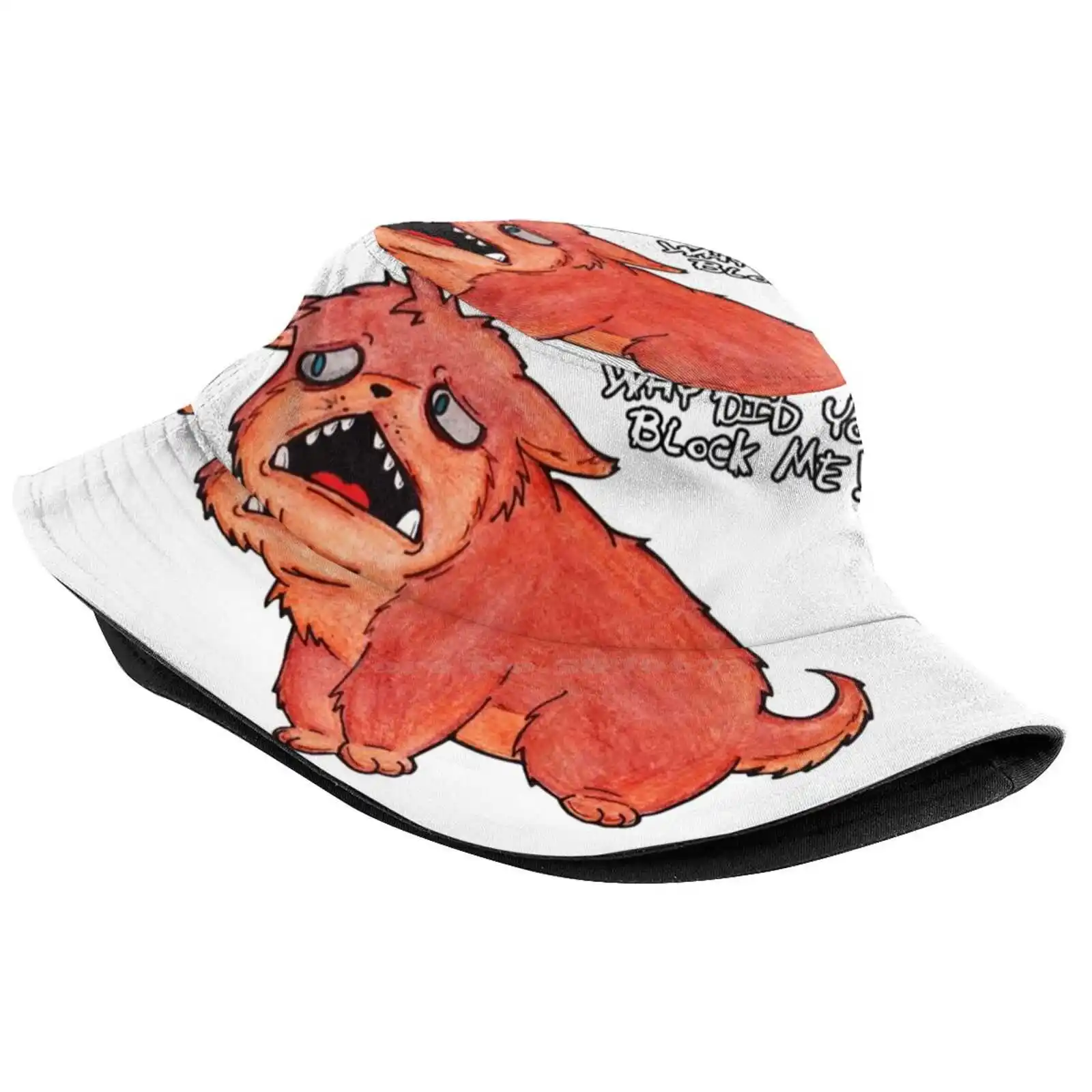 Block Dog - By Rika Sun Cap Fisherman Hat Bucket Hats Fact Fiend