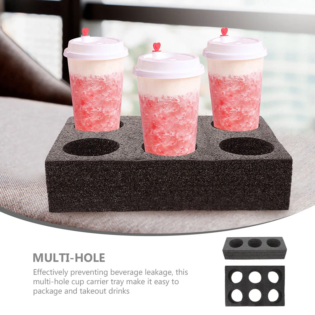 2 Pcs Milk Tea Cup Holder Beverage Carrier For Delivery Beverages Pearl Cotton Coffee Tray Holders Mugs