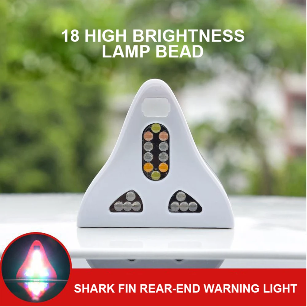 

Solar Universal Shark Fin Antenna Light Car warning lights 5V LED Anti Collision Light Automobile Modeling Decorating Accessorie