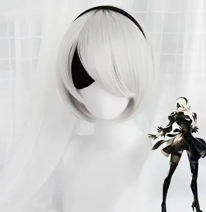 

Anime YoRHa No.2 Type B 2BYoRH 2A 9S 2B wig Cosplay Wig NieR:Automata Costume Play Wigs Costumes Hair