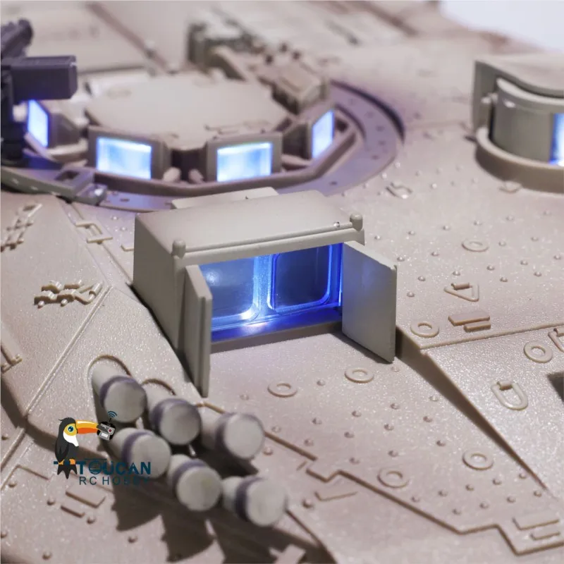 1/16 Heng Long 3958 RC tanques de batalla IDF Merkava MK IV TK 7,1 360 ° Modelo de luz de puntería láser infrarrojo con chasis totalmente metálico girado