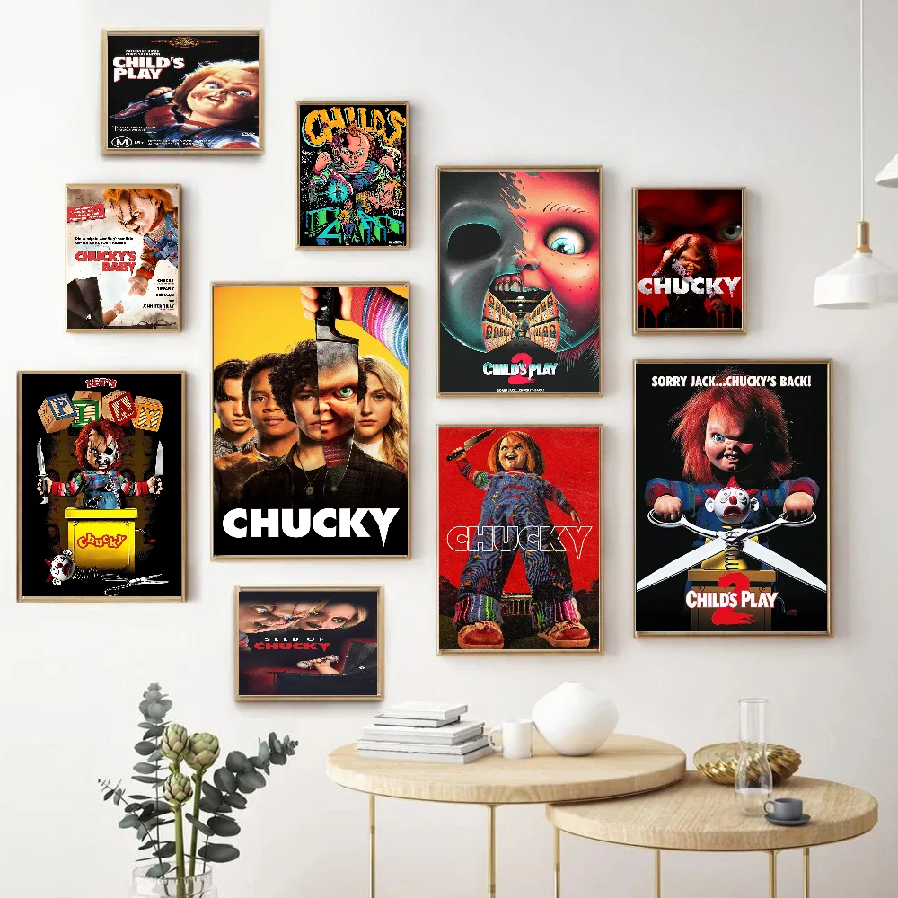 

Chucky Horror Movie Classic Self-adhesive Art Poster Whitepaper Sticker DIY Room Bar Cafe Wall Decor