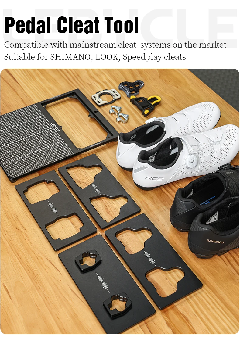 LEBYCLE Fahrradpedal-Spikel-Einstellwerkzeug aus Aluminiumlegierung, selbstsicherndes Pedal-Spikel-Werkzeug für SPD-Fahrradschuhe – Detail 1