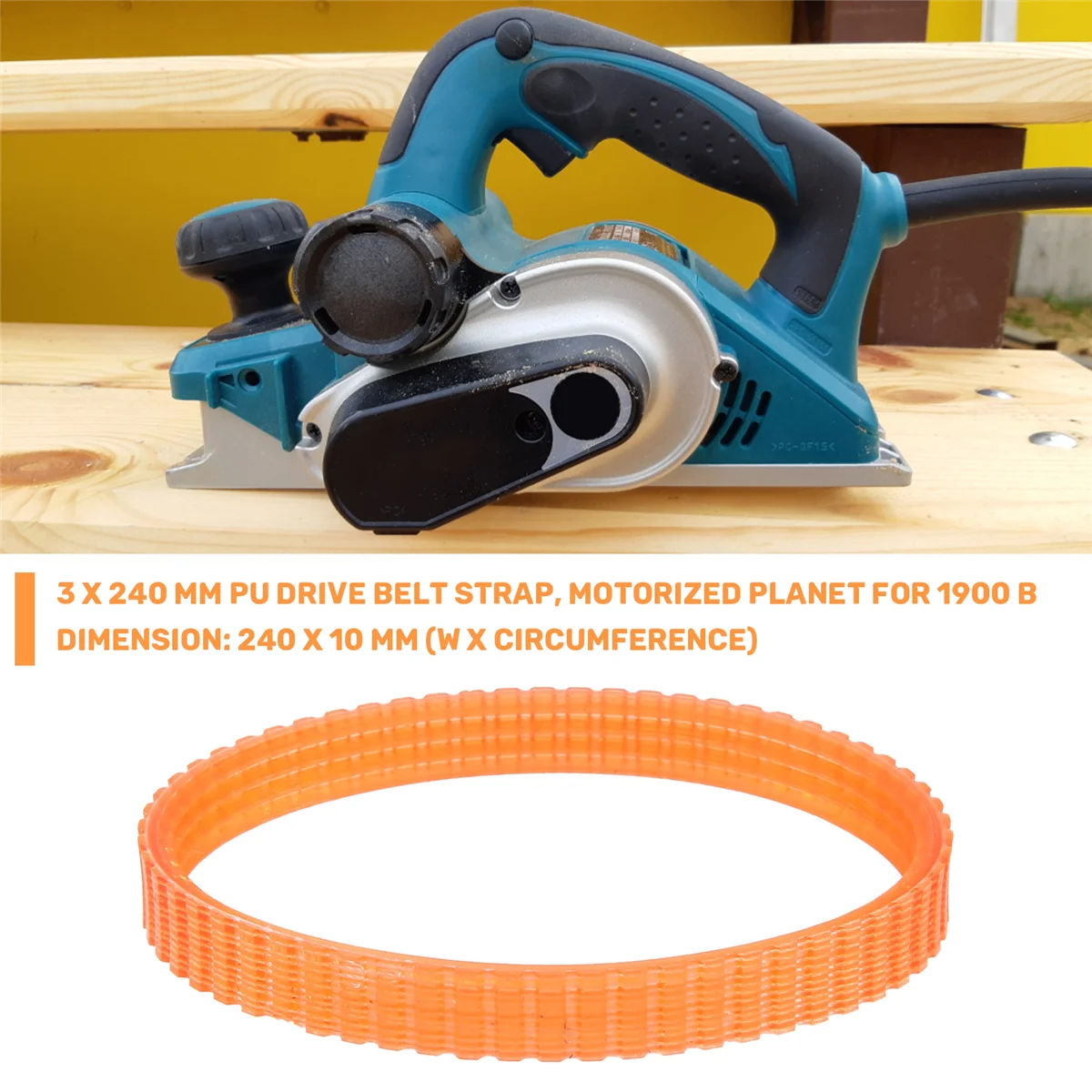 3 x 240mm PU 구동 벨트 스트랩, Makita 1900 B G용 전동 유성