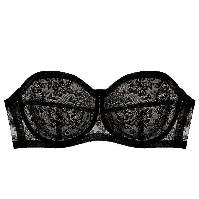 Ultra-thin Lace Strapless Bra Women Sexy Thin Bra Invisible Anti Slip Anti Droop Underwear Bras for Women Strapless Lace Bra
