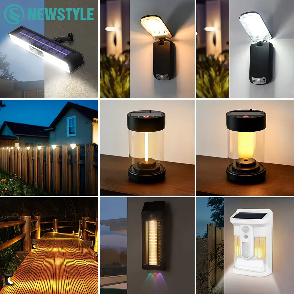 Outdoor Wall Solar Lamp Tungsten Filament Lamp Waterproof Spotlights Lamp Solar Lights Garden Wireless  For Patio Deck Garage