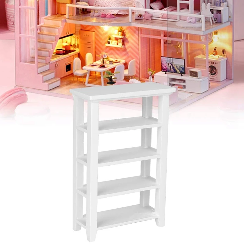 

Miniature Furniture Model 4 Layers Shelf Display Rack 1: 12 Doll House Replacement