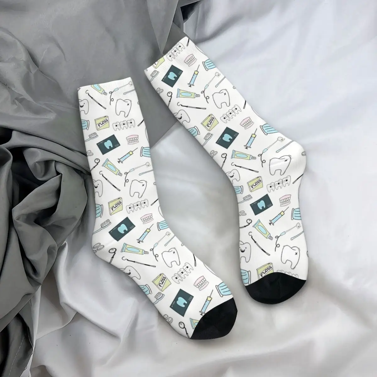 Dentist Do It Better Doodle Teeth Kawaii Socks Shopping Cartoon Pattern Socks