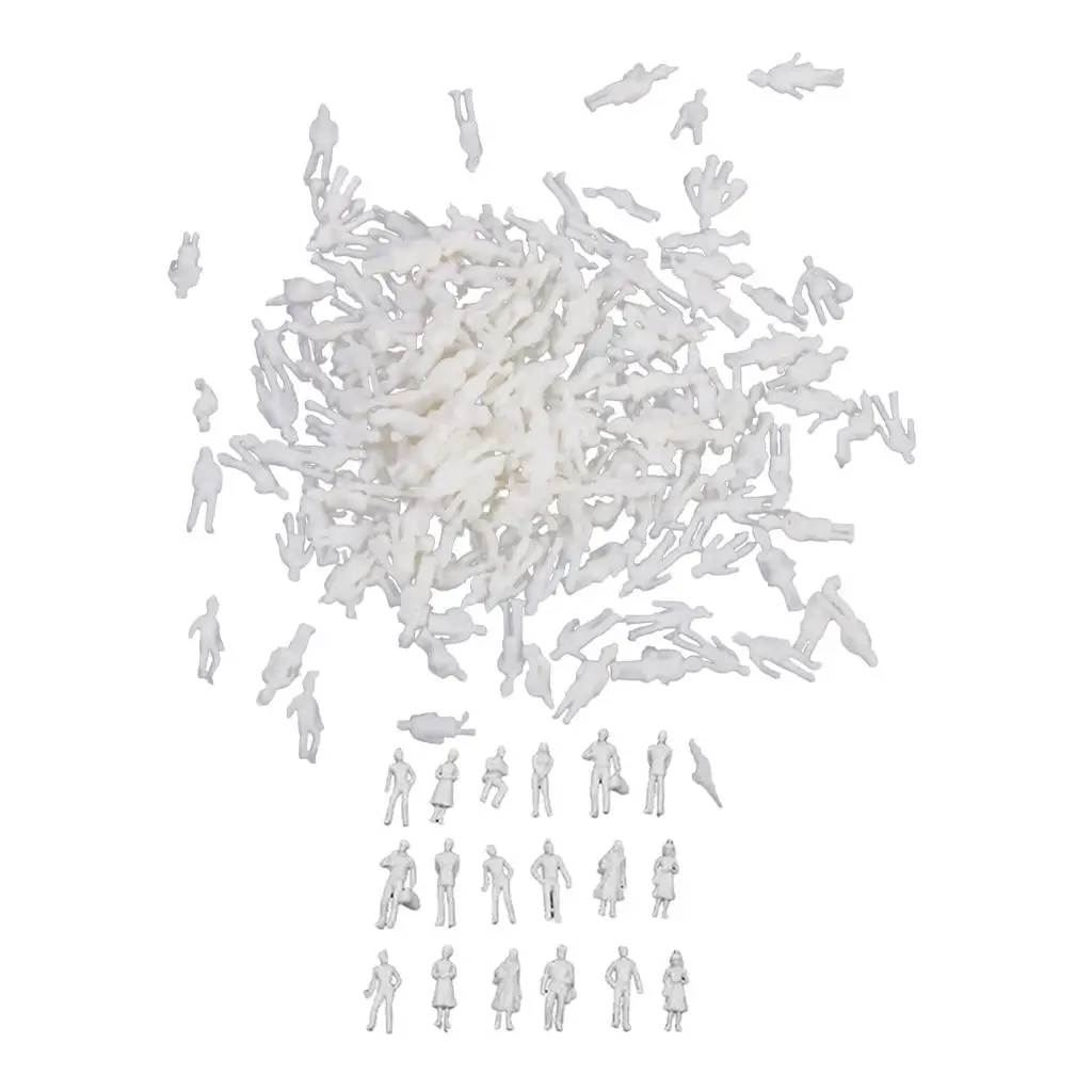 Modellbahn-Menschenfiguren im Maßstab 1:200 und 1:100 TT-Architekturmodell Weiße unbemalte Figuren Menschen