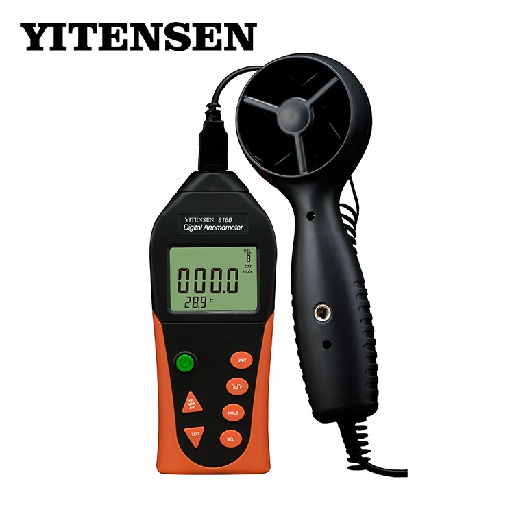 YITENSEN 816B Intelligent Portable Lcd Display Digital Industrial Wind Vane Gauge Anemometer