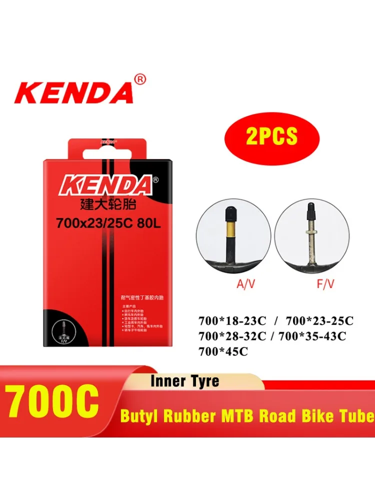 AliExpress Kenda 2PCS KENDA bicycle inner tube 700C 23C 25C 28C 35C 45C camera Schrader Presta valve inner tube road