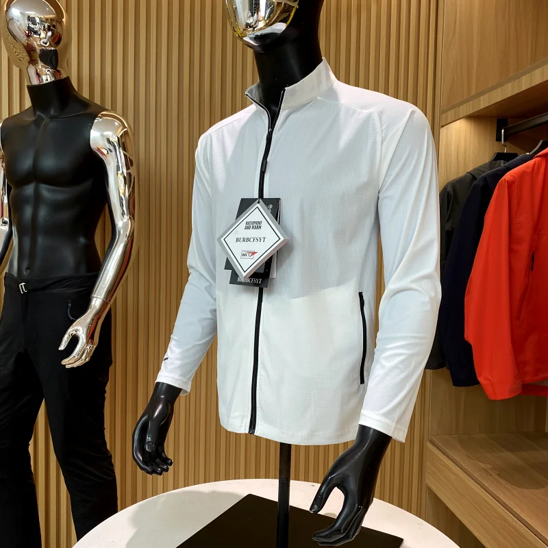 

Outdoor Lightweight Breathable Men's Jaet Summer Thin Coat Elastic Hood Sun Protection Skin irt Youth Trend Stand Fit