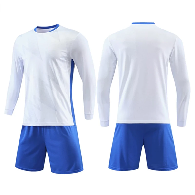 Kids Adult Soccer Jersey Set Long Sleeves Football Uniform Child Men Soccer Training Suit Football Shirt Shorts Kit Sportswear