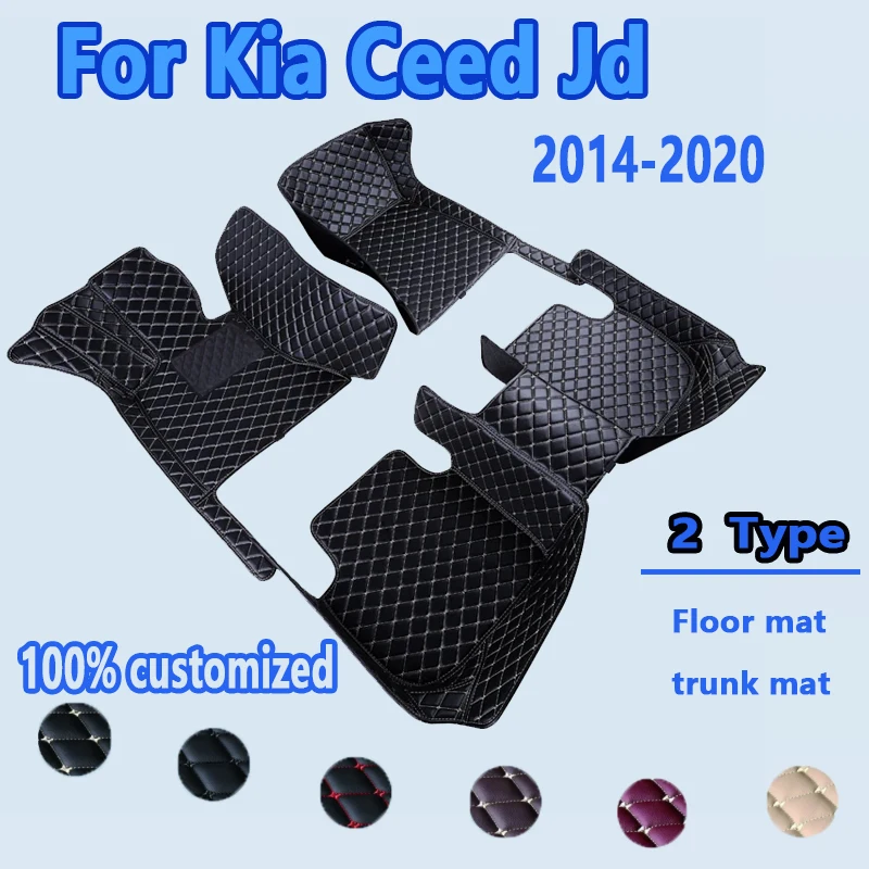 Car Floor Mat For Kia Ceed Jd 2014 2015 2016 2017 2018 2019 2020 Man Non-Slip Luxury Woman Foot Pad Auto Interior Rugs Accessory