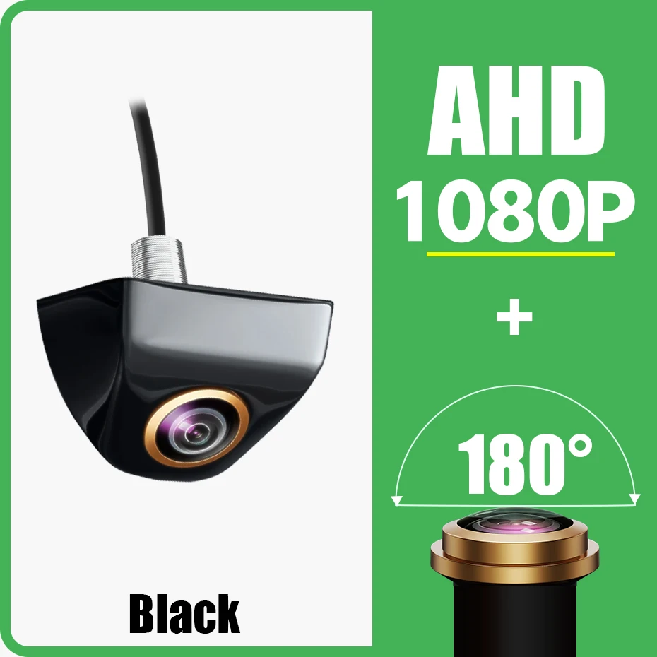 Universele 180 Graad 1080P Hd Ahd Auto Achteruitrijcamera Nachtzicht Achteruitkijkcamera Achteruitrijden 4 Pins Waterdichte Dynamische Verduisteringsvoertuigcamera