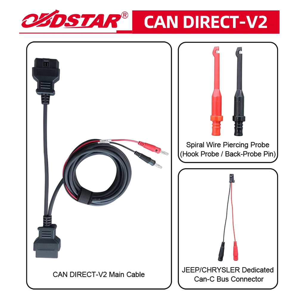 

Комплект OBDSTAR CAN DIRECT-V2 для OBDSTAR X300 Classic G3/ Odo Master/ X300 Pro4
