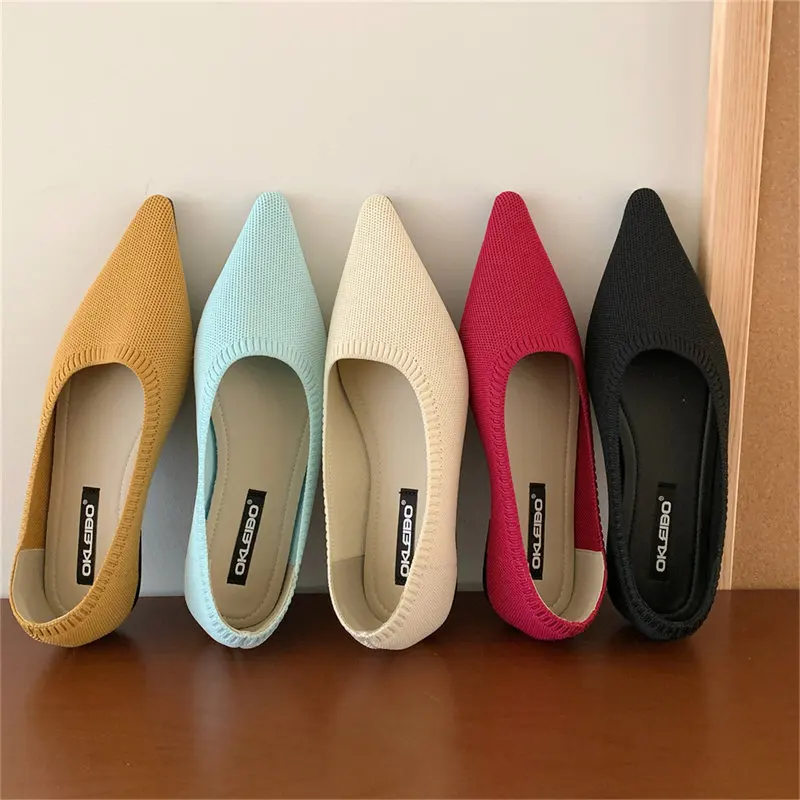 

Bailamos Brand Design Flats Women Flat Heel Ballet Pointed Toe Slip On Shoes Ballerina Casual Loafers Mujer Soft Driving Shoes