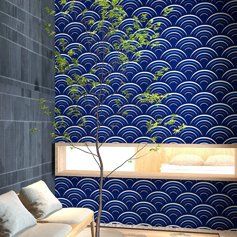 Japanese Blue Trellis Wallpaper for Living Room Bedroom  Home Decor Resturant Porch Tea House Sushi Mural Wallpaper