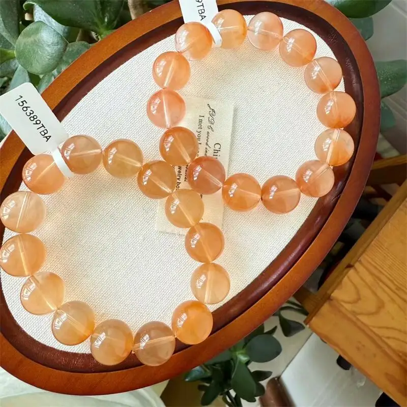 

15.5MM Natural Red Rabbit Hair Quartz Bead Bracelet Fashion Reiki Healing Fengshui Jewelry Holiday Gift 1PCS
