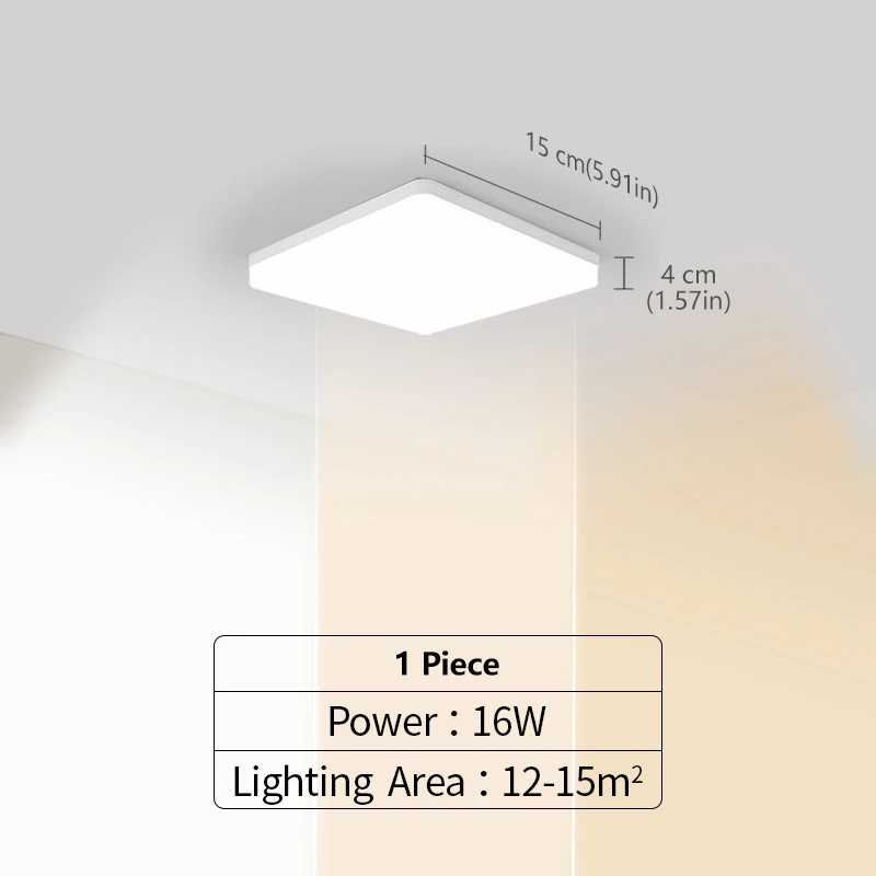 LED-Deckenleuchten, quadratisch, neutrales Licht, 16 W, 34 W, Inneneinrichtung, Heimdekoration, einfache Deckenbeleuchtung, Badezimmer, Schlafzimmer, Küche, Wohnzimmer