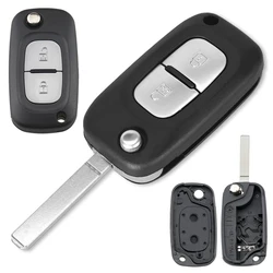 2 Buttons Car Key Fob Case Shells Flip Folding Automobile Remote Cover Replacement for Kangoo-Renault-Fluence-Clio-Megane-Modus-