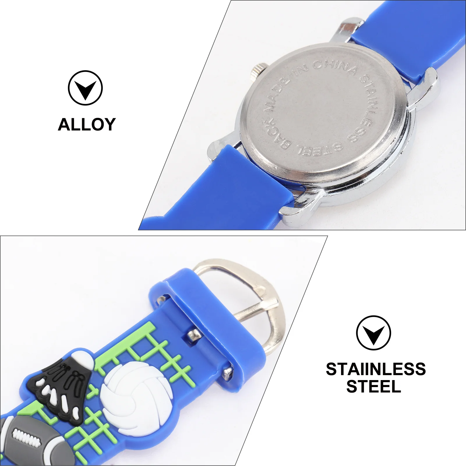 ساعة كوارتز ثلاثية الأبعاد على طراز مضرب تنس وحزام مريح وإبزيم متين للأطفال هدية عيد الميلاد وعيد الميلاد #5