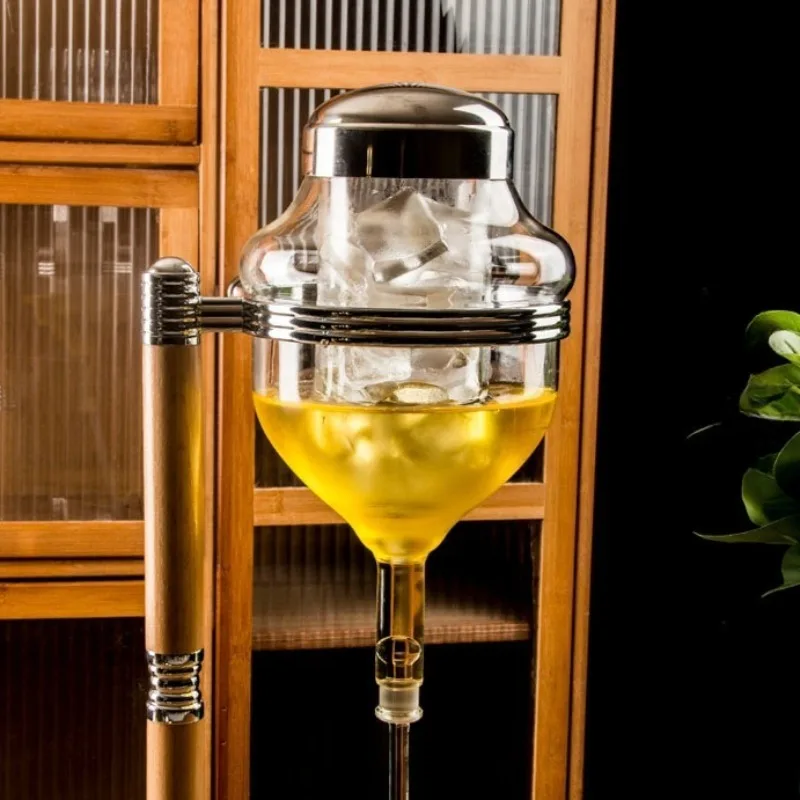 High Grade Glass Drip Flow Sake Vessel Thimble Control Cold Chiller Warmer Decanter Complete Serving Cup Set For Sake Tasting