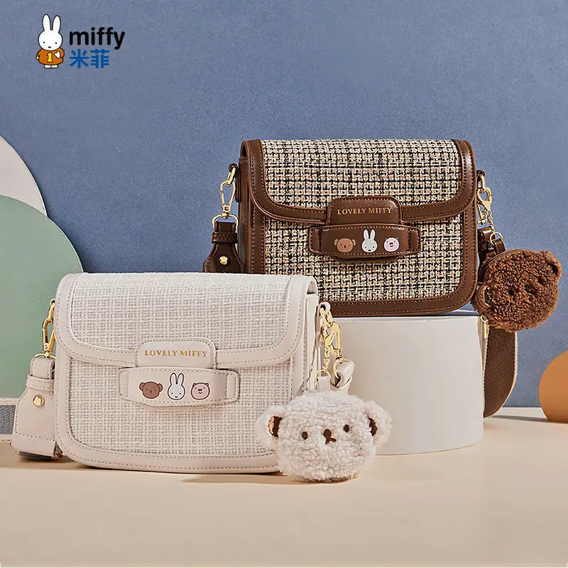 

Miffy Crossbody Bag Kawaii Cartoon Miffy Student Versatile Commuting Small Square Bag British Style Shoulder Bag BestFriend Gift