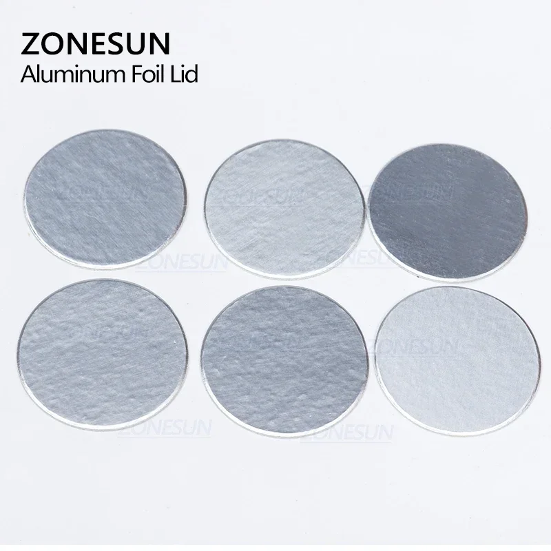 ZONESUN Sigillatura a induzione Dimensioni personalizzate Fodere per coperchi in foglio di alluminio laminato in plastica 500 pezzi per bottiglie di vetro PP PET PVC PS ABS