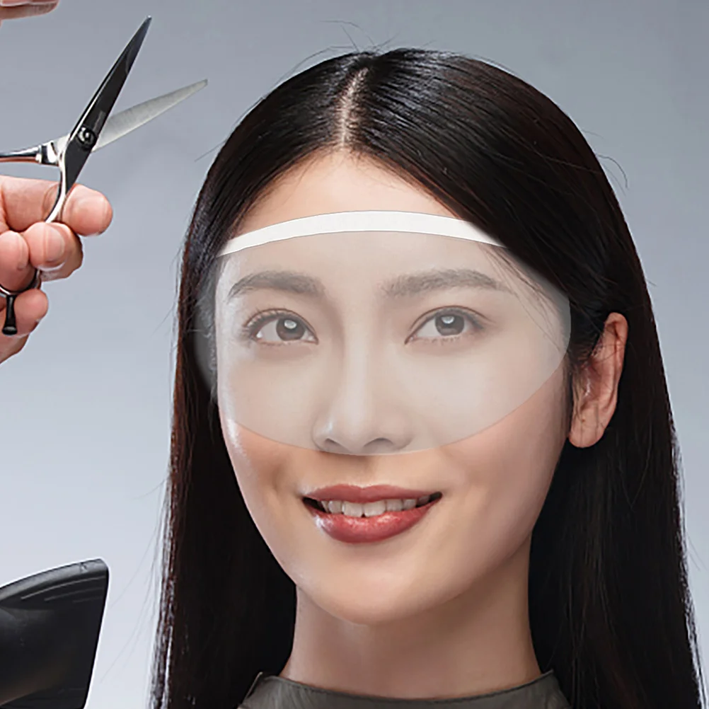 

50pcs Waterproof Transparent Face Protector For Hairdressing Eye Protection Barber Supplies Facial Shield Salon Use