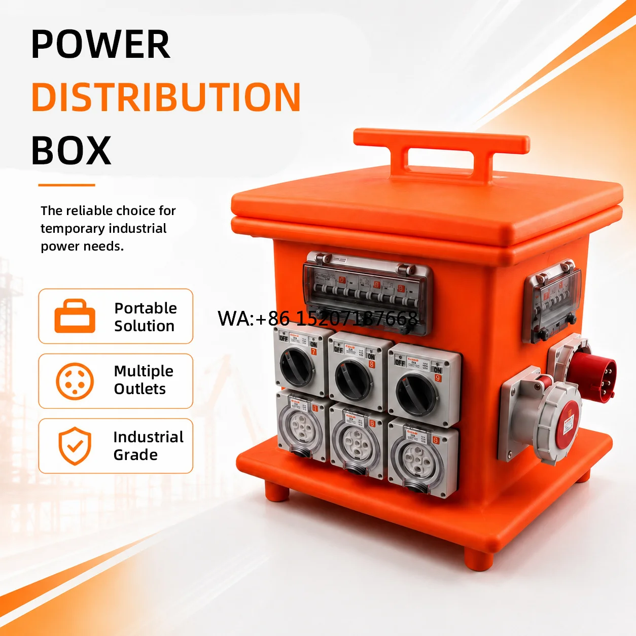 Industrial Power 3 Phase Distribution Box with Switches CHENF ABS Customized Portable Waterproof and Dustproof IP67