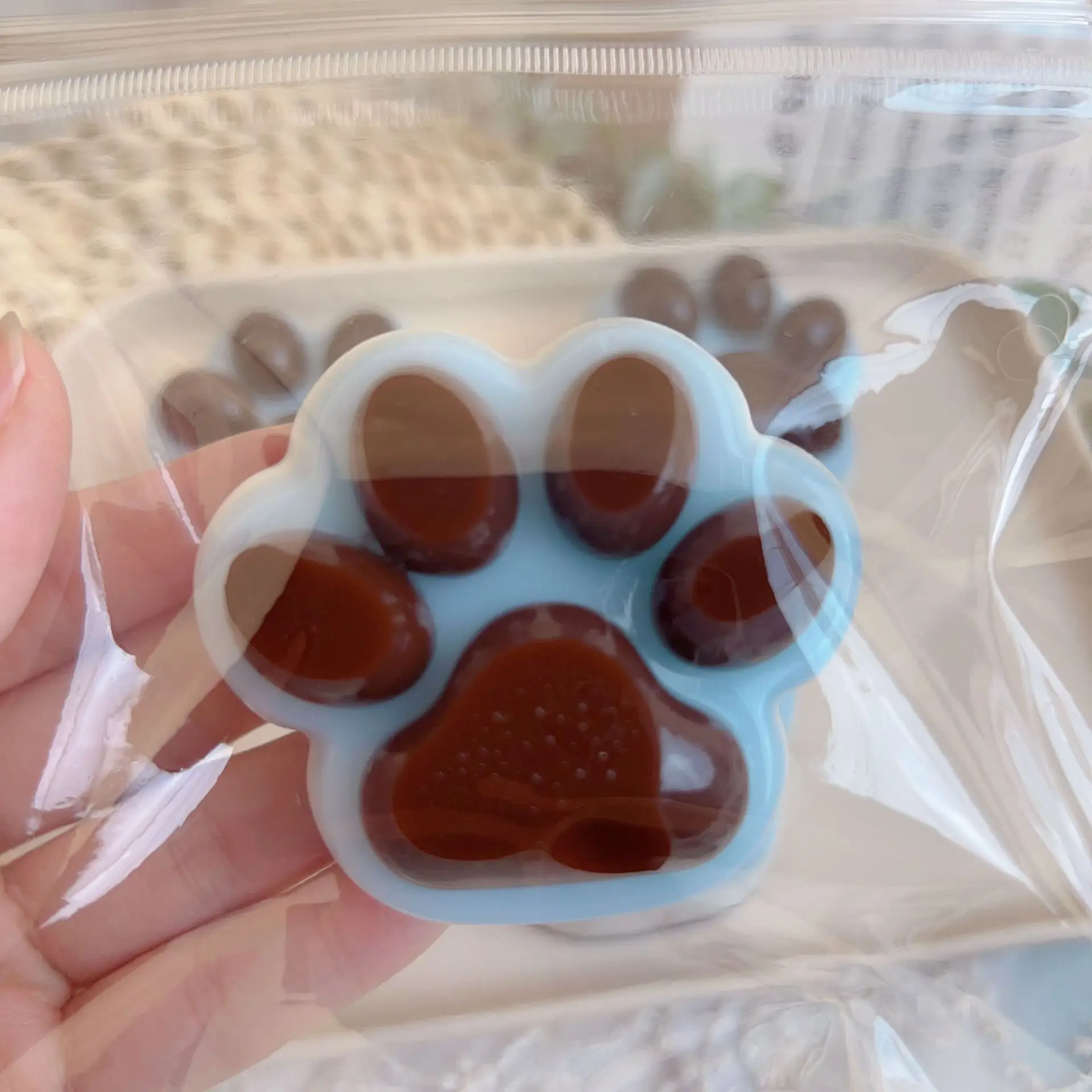 Cute Mini Chocolate Cat's Paw Squeeze Stress Relief Toy Kawaii Tpr Sensory Toys Slow Rebound Cat's Paw Stress Relief Toys