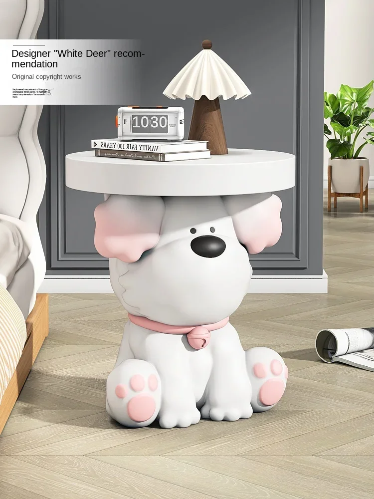 Cartoon Dog Statue Coffee Table Living Room Decoration Side Table Corner Table Next To The Sofa Resin Animal Tea Furniture