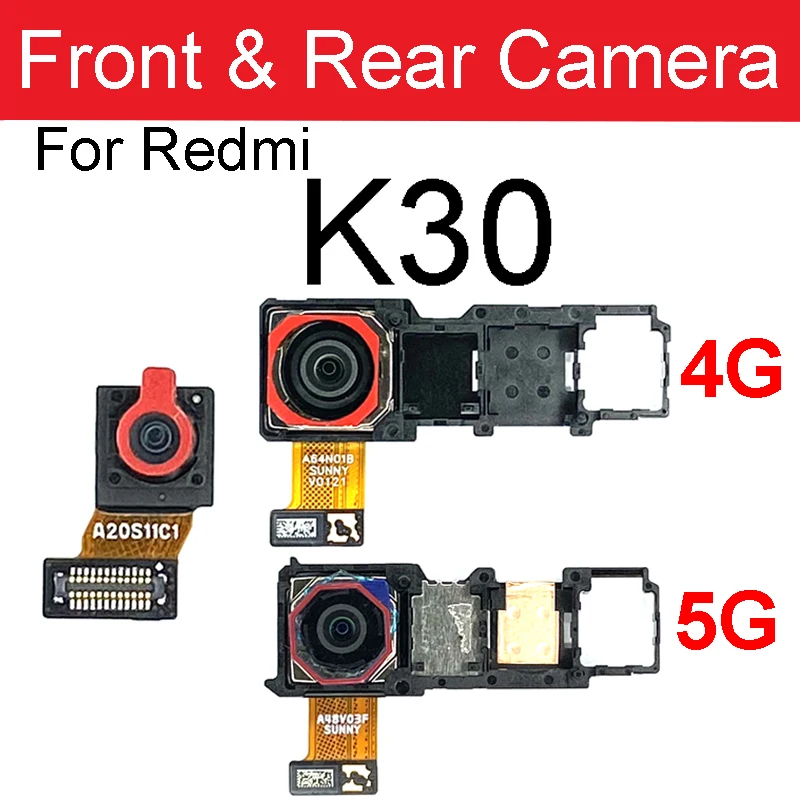 Front Rear Main Camera For Xiaomi Redmi K30 4G 5G Main Big Camera Back Front Samll Facing Camera Flex Cable Replacement Parts