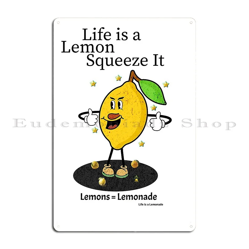 Life Is A Lemon Squeeze It Metal Plaque Poster Rusty Customize Customize Cinema Living Room Tin Sign Poster