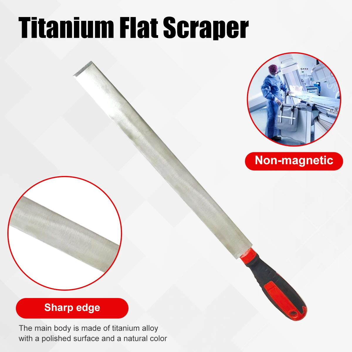 Titanium tools, non-magnetic multi-functional titanium flat scrapers are suitable for home and aviation applications