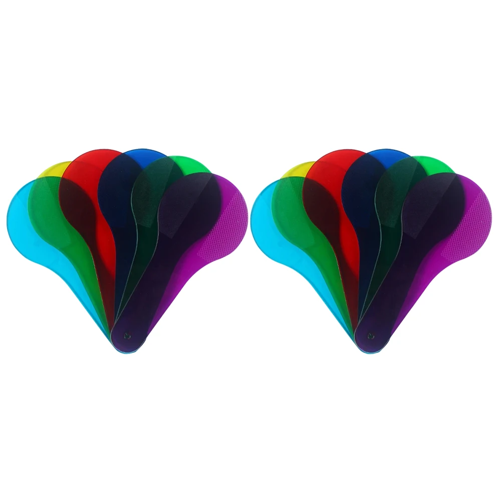 

12pcs Colorful Translucent Film Paddles Kids Learning Aids Teaching Tools Science Class Toys Safe ABS Material Polished Edges