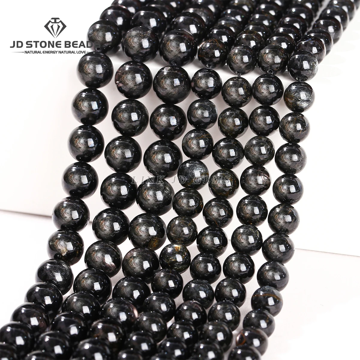 

Natural Hypersthene Golden Luck Stone Bead Round Loose Spacer Bead 6 8 10mm For Jewelry Making DIY Bracelet Necklace Accessories